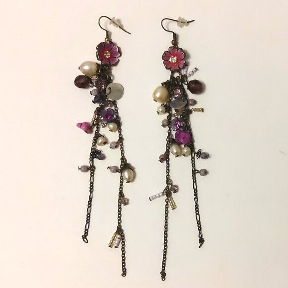 NEW Handcrafted Long Drop Beaded Earrings Women Fashion Jewelry Gifts - Picture 1 of 4